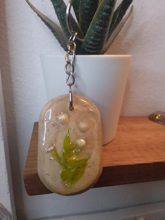 Portachiavi da donna in resina e gesso in 3D con decorazioni floreali